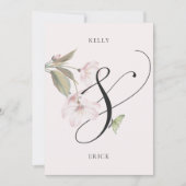 Pink soft Aesthetic floral elegant wedding 招待状 (正面)