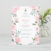 Pink soft floral wedding  招待状 (スタンド正面)