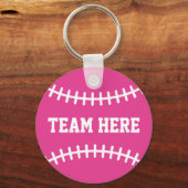 Pink Softball Keychain Girls Team Athletes Player キーホルダー (裏面)