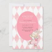 Pink Some Bunny Is Turning One 1st Birthday 招待状 (正面)