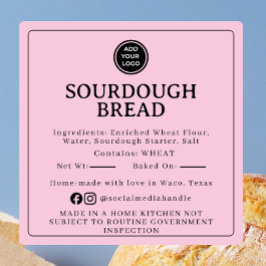 Pink Sourdough Ingredient Cottage Law Sticker スクエアシール