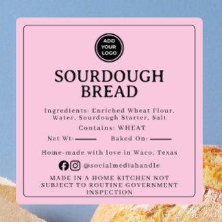 Pink Sourdough Ingredient Cottage Law Sticker スクエアシール