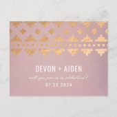Pink Southwest Gleamの結婚返信はがき インビテーションポストカード (正面)
