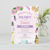 Pink Spa Party Birthday Invitation Pamper & Relax 招待状 (スタンド正面)