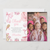 Pink Spa Party Girl Birthday  サンキューカード (正面)
