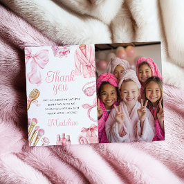 Pink Spa Party Girl Birthday  サンキューカード