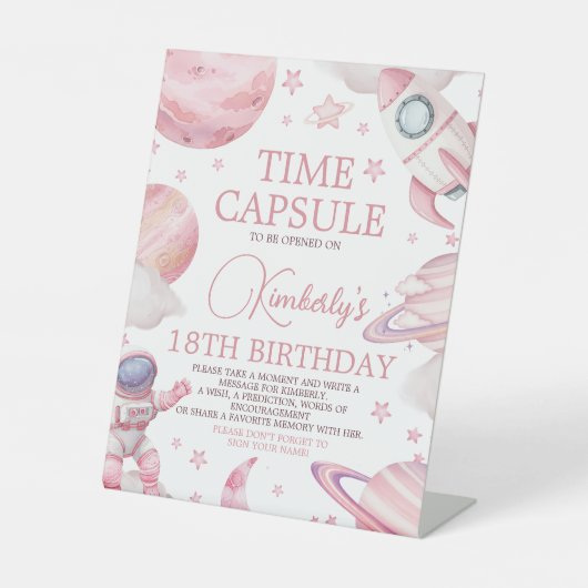 Pink Space 1st Birthday Time Capsule Sign 台座サイン (正面)