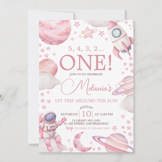 Pink Space 1st Trip Around the Sun Invite 招待状 (正面)