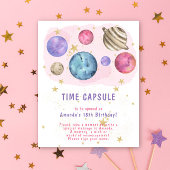 Pink Space Galaxy Time Capsule 1st birthday ポスター