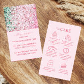 Pink Sparkle Minimal Branding Cake Care  名刺