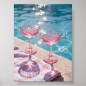 Pink Sparkle Poolside Print ポスター (正面)