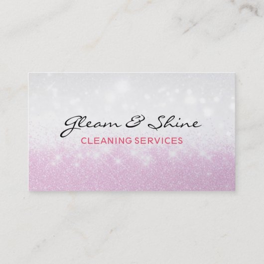 Pink Sparkles Cleaner Cleaning Lady Service 名刺 (裏面)