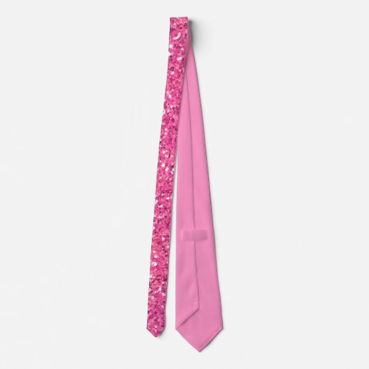 Pink sparkling glitter pattern    neck tie ネクタイ (裏面)