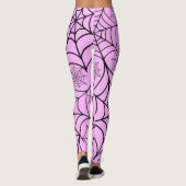 Pink Spider Web Halloween Leggings レギンス (裏面)