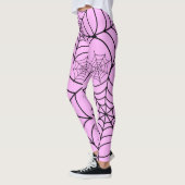 Pink Spider Web Halloween Leggings レギンス (左)