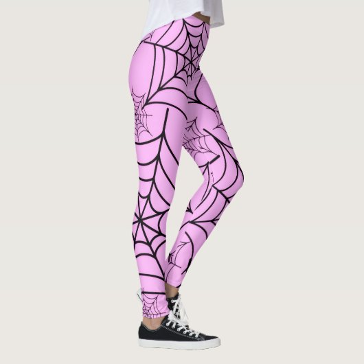 Pink Spider Web Halloween Leggings レギンス (右)