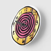 Pink Spiral Wonderland Clock ラウンド壁時計 (傾斜)