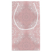 Pink spiritual Indian mandala pattern スモールペーパーバッグ (裏面)