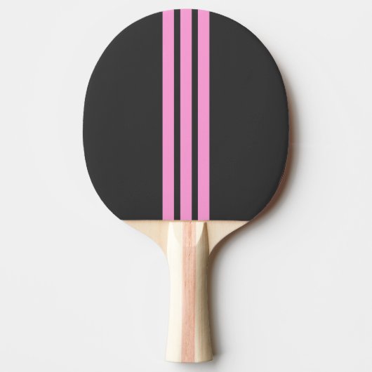 Pink Sport Stripe Ping Pong Paddle 卓球ラケット (正面)