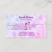 Pink Spray Bottle Bubbles Personalized Initials 名刺 (裏面)