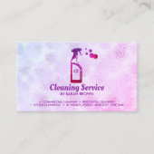 Pink Spray Bottle Bubbles Personalized Initials 名刺 (正面)