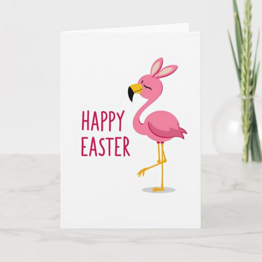 Pink Spring Bird Easter Card カード (正面)