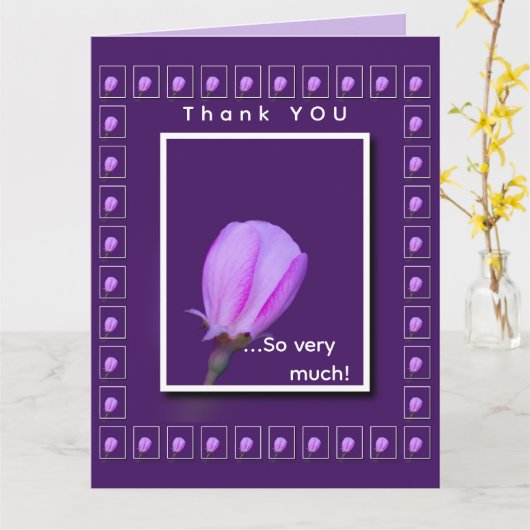 Pink Spring Blossom Flower Personalized Thank You カード (黄色い花)