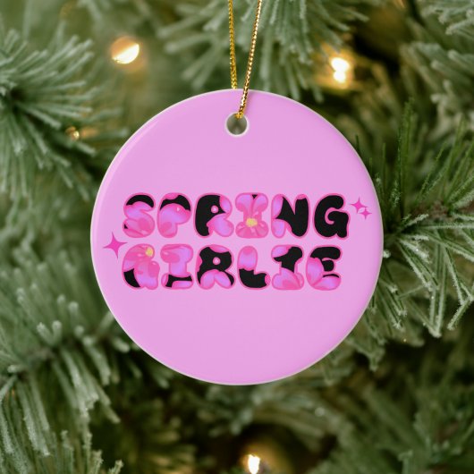 Pink Spring Girlie セラミックオーナメント (ツリー)