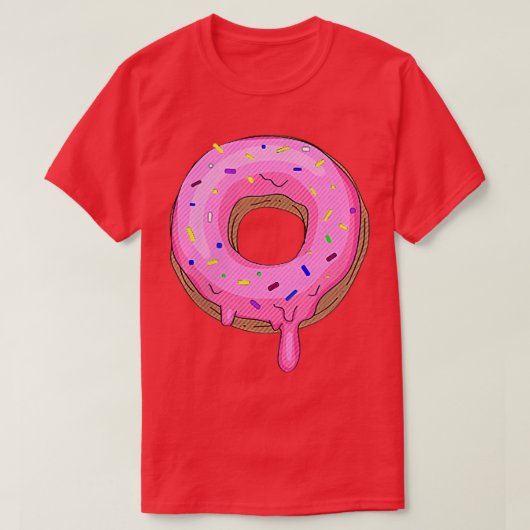 Pink Sprinkle Donut Pocket Doughnut Lovers Donuts Tシャツ (デザイン正面)