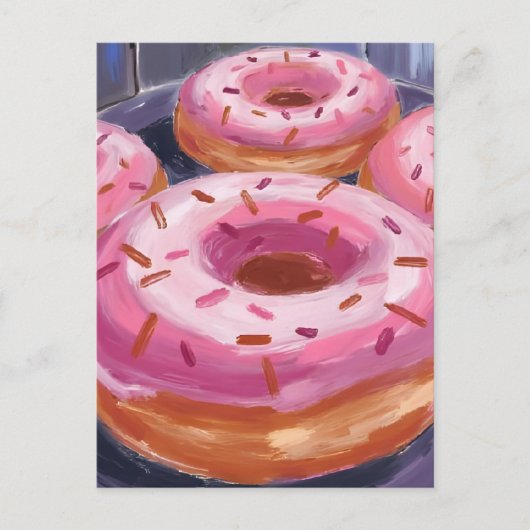 Pink Sprinkle Donuts Baking Pastry ポストカード (正面)