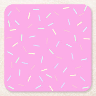 Pink Sprinkles Print Paper Bowl スクエアペーパーコースター