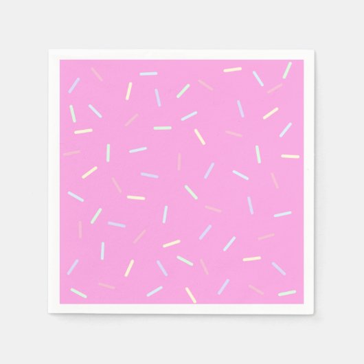 Pink Sprinkles Print Paper Bowl スタンダードカクテルナプキン (正面)