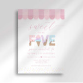 Pink Sprinkles Sweet to be 5 Ice Cream Birthday 招待状