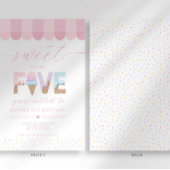 Pink Sprinkles Sweet to be 5 Ice Cream Birthday 招待状