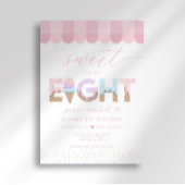 Pink Sprinkles Sweet to be 8 Ice Cream Birthday 招待状