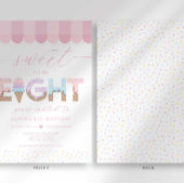 Pink Sprinkles Sweet to be 8 Ice Cream Birthday 招待状