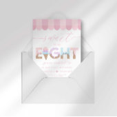 Pink Sprinkles Sweet to be 8 Ice Cream Birthday 招待状