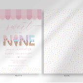 Pink Sprinkles Sweet to be 9 Ice Cream Birthday 招待状