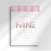 Pink Sprinkles Sweet to be 9 Ice Cream Birthday 招待状