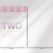 Pink Sprinkles Sweet to be Two Ice Cream Birthday 招待状
