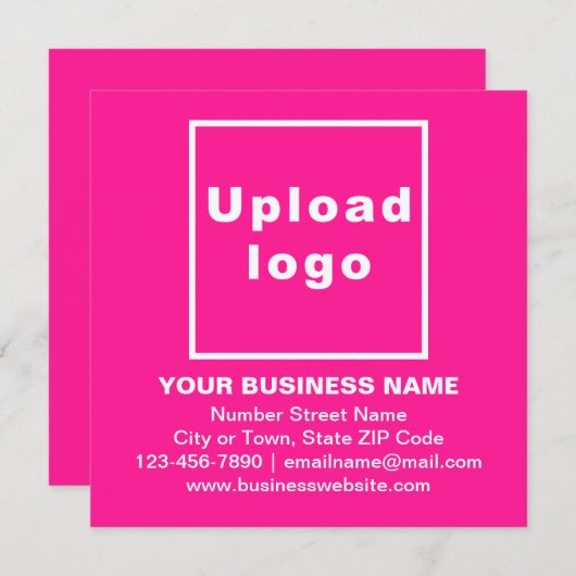 Pink Squareフラットノートカードのビジネスブランド ノートカード (正面/裏面)
