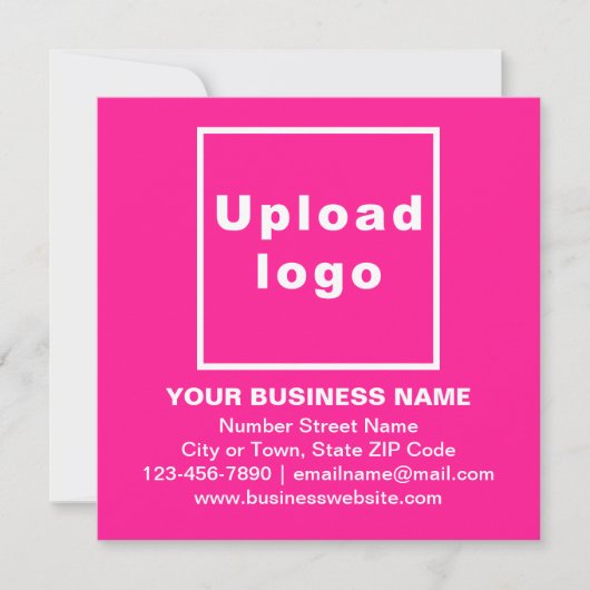 Pink Squareフラットノートカードのビジネスブランド ノートカード (正面)
