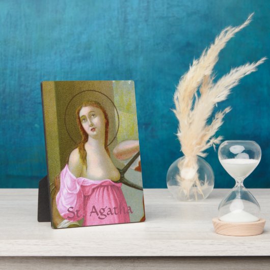 Pink St. Agatha (M 003) 5"x7" フォトプラーク (側面)