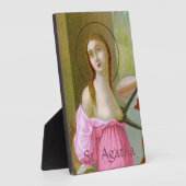 Pink St. Agatha (M 003) 5"x7" フォトプラーク (側面)