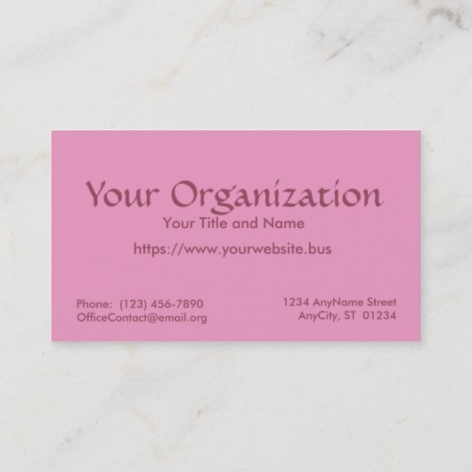 Pink St. Agatha (M 003) FB標準 名刺 (裏面)