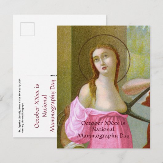Pink St. Agatha (M 003) Postcard 2 ポストカード (正面/裏面)