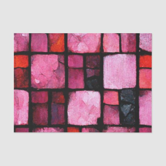 Pink Stained glass Tile Decoupage 薄葉紙 (正面)