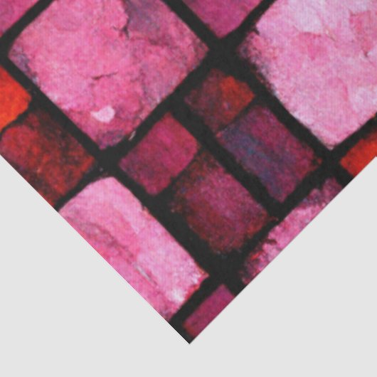 Pink Stained glass Tile Decoupage 薄葉紙 (詳細)