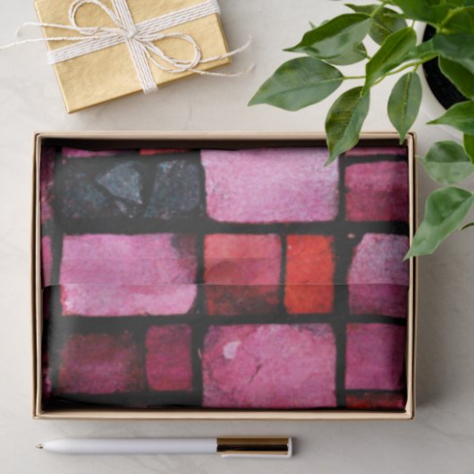 Pink Stained glass Tile Decoupage 薄葉紙 (ギフト)