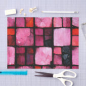 Pink Stained glass Tile Decoupage 薄葉紙 (クラフト)